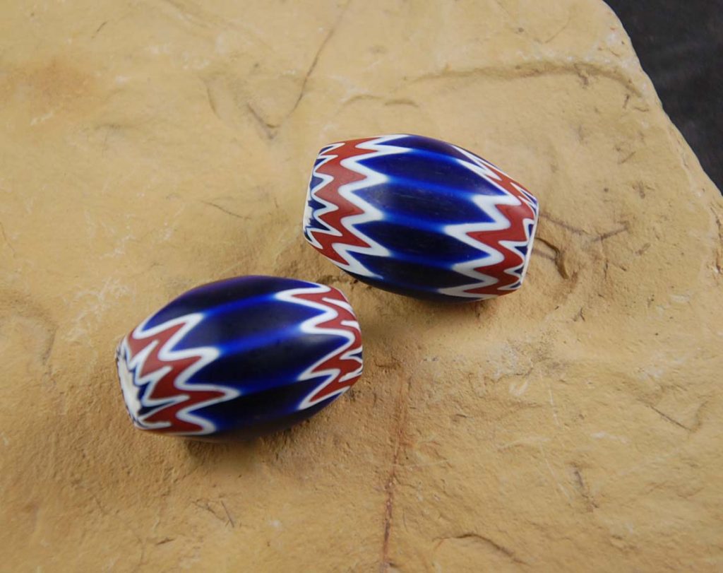 Pair of Chevron Beads - eagle-plumes.com