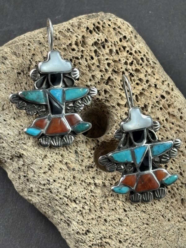 1950s Inlaid Knifewing Earrings