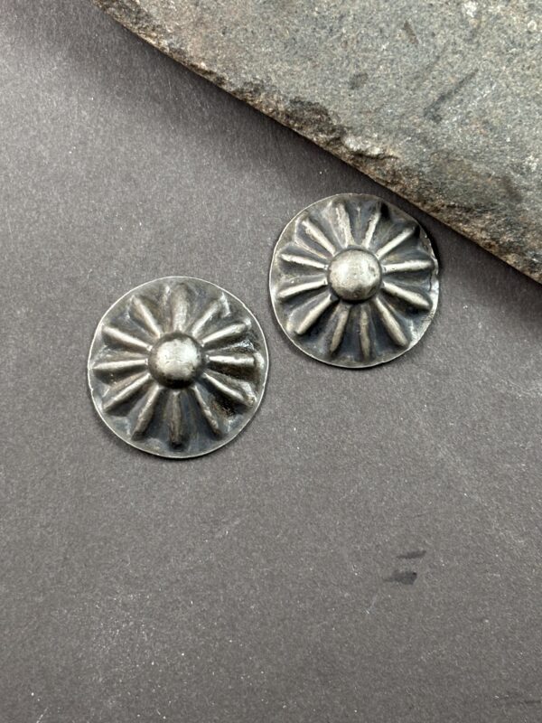 Pair of Silver Repousse Moccasin Buttons