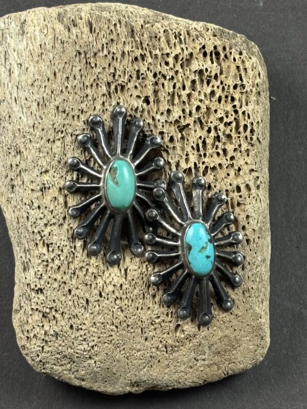 Silver Buttons with Turquoise