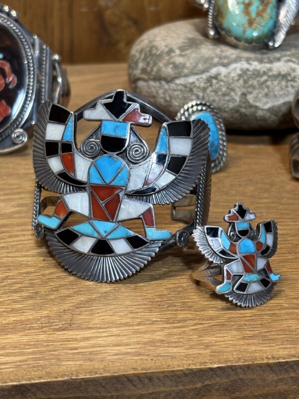 Zuni Knifewing Inlaid Bracelet & Ring