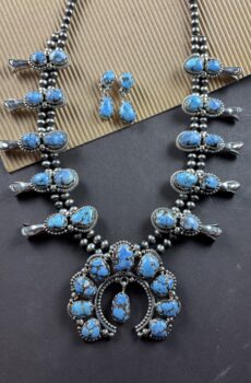 Golden Hills Turquoise Squash Blossom Necklace