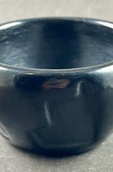 Black Burnished Carved Pot