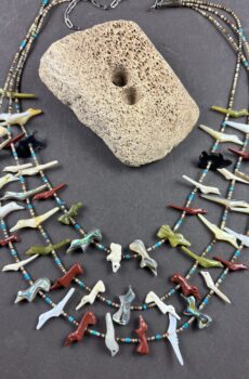 Fine Triple Strand Zuni Fetish Necklace