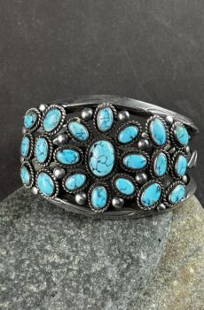 #8 Spiderweb Turquoise Cluster Bracelet