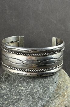 Wide Stamped Sterling Silver Cuff