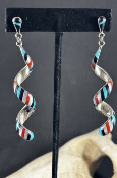 Zuni Dangle Inlaid Earrings