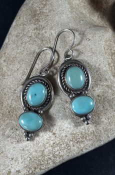 Double Turquoise Dangle Earrings