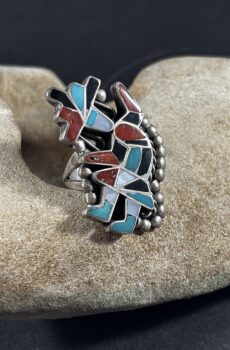 Zuni Channel Inlay Rainbow Man Ring