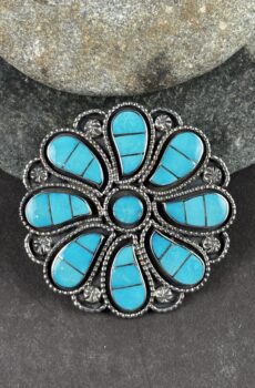 Channel Inlay Turquoise Pin/Pendant