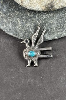 Zia Bird Pendant with Turquoise