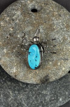 Turquoise Spider Hat Pin