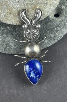 Beetle Pin with Lapis