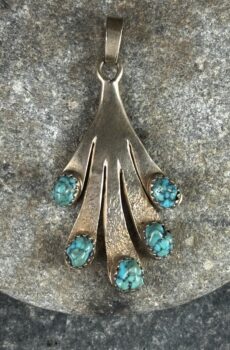 Ervin Hoskie 14k Gold & Turquoise Pendant