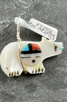 Mother of Pearl Bear Fetish Pendant