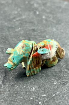 Navajo Turquoise Bear Carving