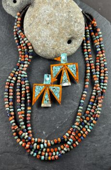 Five Strand Multistone Necklace by Jay Aguilar, Kewa