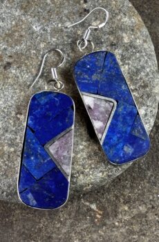 Charoite and Lapis Earrings by Priscilla Aguilar, Kewa
