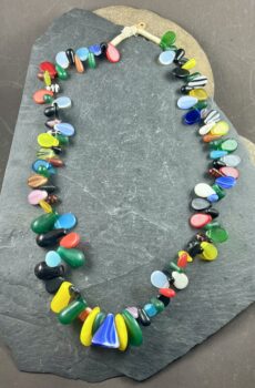 19th Century Bolivarian Vaseline Tab Necklace