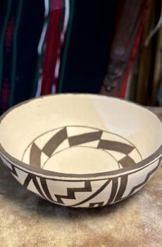 Acoma Black on White Geometric Bowl