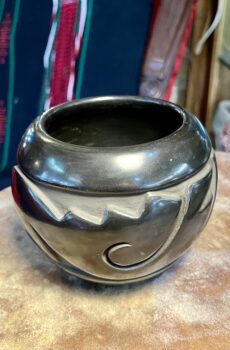 Santa Clara Pueblo Carved Black on Black Bowl