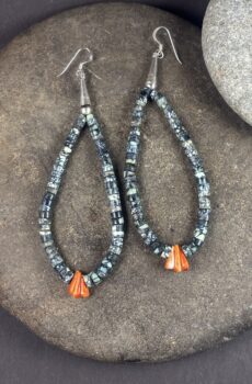 Handcut New Lander Jocla Earrings by Ray Lovato, Kewa
