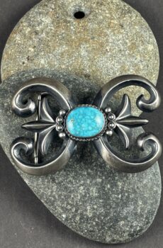 Sandcast Sterling  Buckle set with Bisbee Turquoise