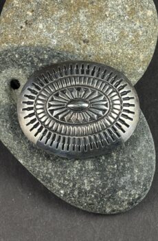 Stamped Sterling Silver Belt Buckle