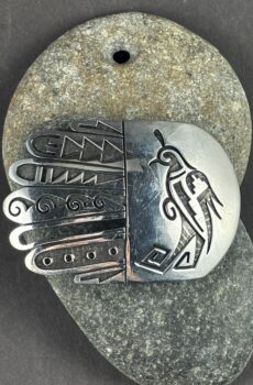 Hopi Overlay Buckle in Sterling Silver