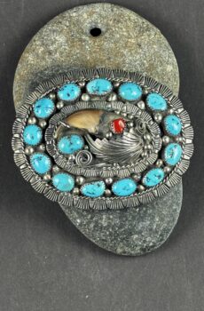 Bear Claw and Turquoise Belt Buckle