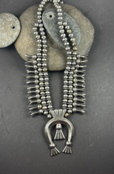 Sterling Silver Squash Blossom by John Burnside, Navajo